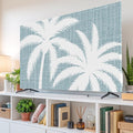 Summer Coastal Palm Tree Silhouette Indoor TV Cover, Elastic TV Screen by Unknown