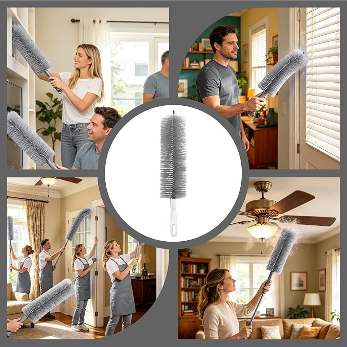 Fan Cleaning Brush 2 – Piece Microfiber Bendable Portable, Floor Duster Tool - Image 5