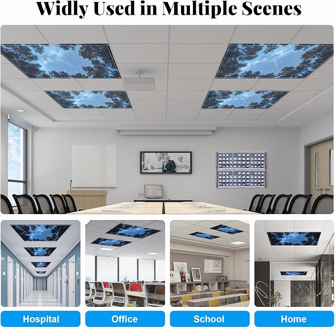 Fluorescent Light Covers-2 Pack 4 x 2 Feet Magnetic Ceiling Light Cover Room - Image 3