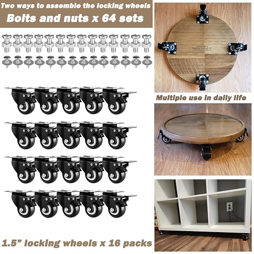 2" Casters Set of 24 Heavy-Duty Industrial Caster Wheels - Image 9