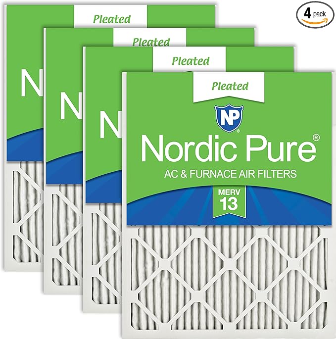 Nordic Pure 14x20x1 Pleated MERV 13 Air Filters 4 Pack by NordicPure