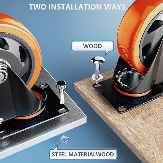 3 Inch Casters Set of 4 Heavy Duty, Caster Wheels - Image 5
