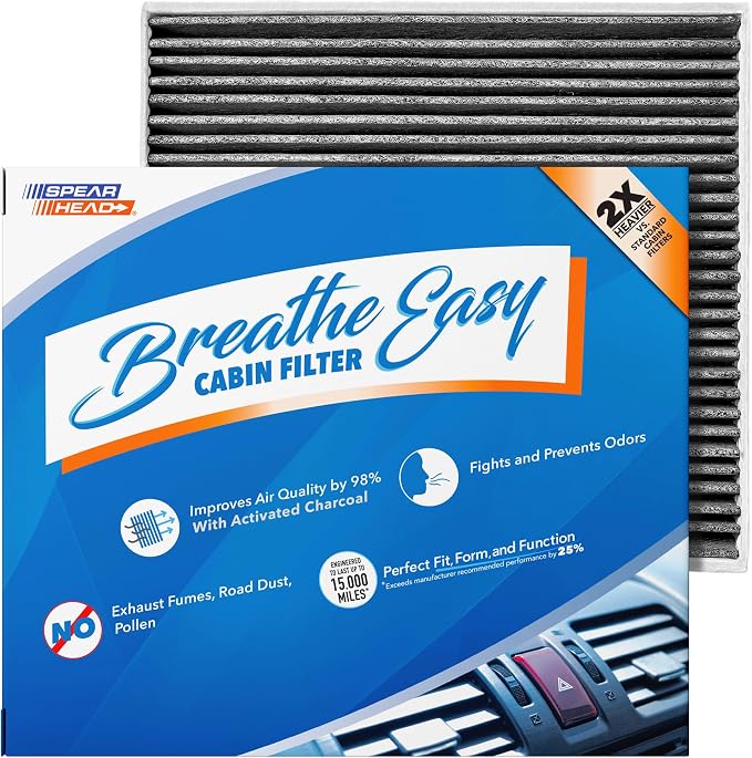 Spearhead Odor Defense Breathe Easy AC & Heater Cabin Filter | Fits Select by SPEARHEAD