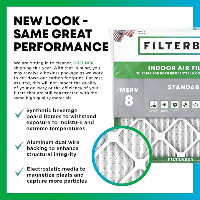 Filterbuy 13x20x1 Air Filter MERV 8 Essential Dust & Allergy Defense, - Image 3