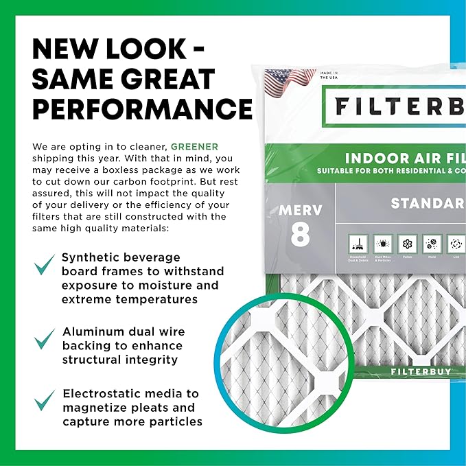 Filterbuy 12x12x1 Air Filter MERV 8 Essential Dust & Allergy Defense, - Image 3