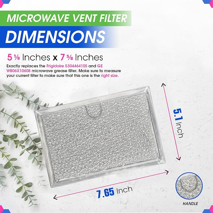 Microwave Filter Replacement 5.12” x 7.64” Fits Frigidaire 5304464105 - Image 3