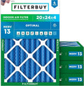 Filterbuy 20x24x4 Air Filter MERV 13 Optimal Smoke & Allergy Defense, by Filterbuy