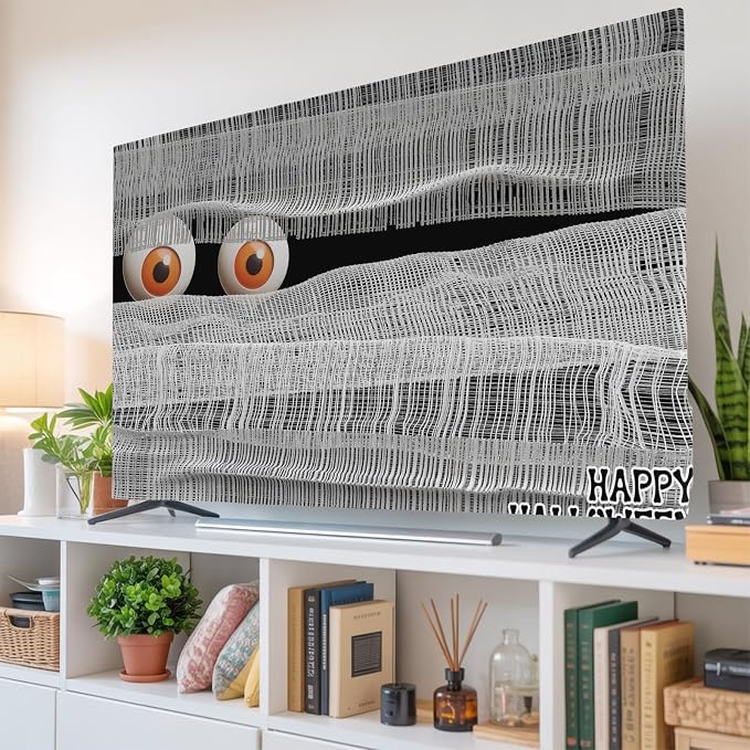 Halloween Abstract Scary Eyes Indoor TV Cover, Elastic TV Screen Protector - Image 6