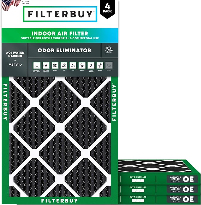 Filterbuy 18x30x1 Air Filter MERV 10 Odor & Allergy Defense by Filterbuy