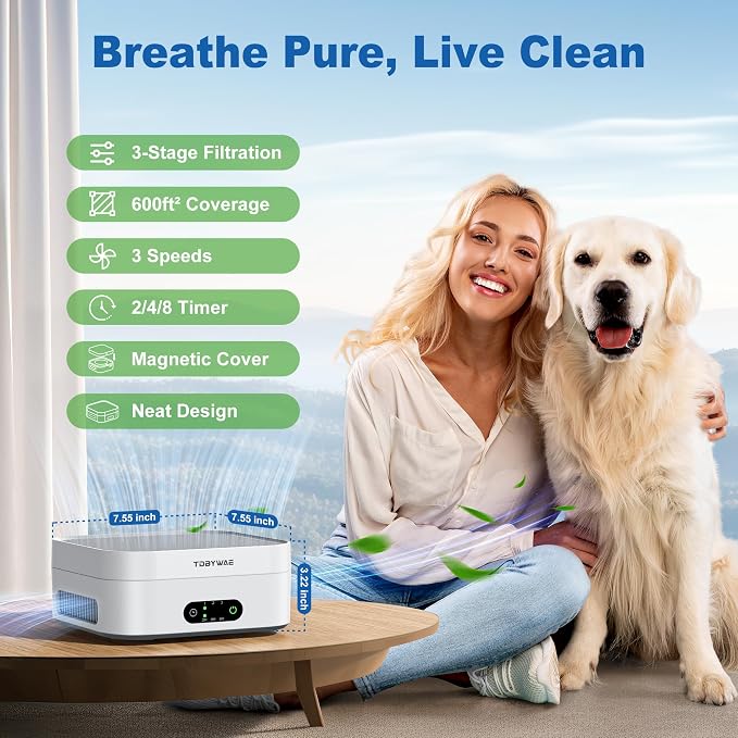 Air Purifiers for Home Bedroom Up to 600 ft², True HEPA Air Purifier for Pets - Image 7
