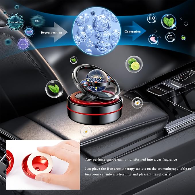 Car Air Freshener, Rotating Aromatherapy Fidget Spinner Dashboard Ornament - Image 5