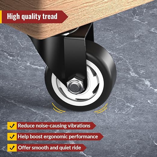 3 inch Swivel Caster Wheels, Heavy Duty PlateCasterswith no Brakes Total - Image 5