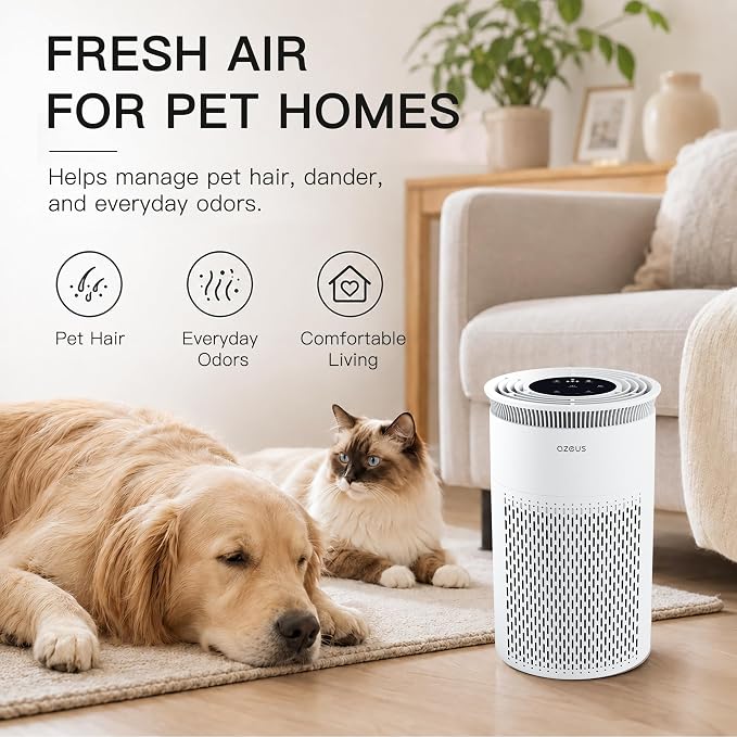 Azeus Air Purifier for Large Rooms, 25db Filtration System Cleaner Odor - Image 5