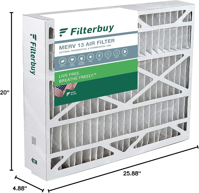 Filterbuy 20x26x5 Air Filter MERV 13 Optimal Smoke & Allergy Defense, Pleated - Image 10