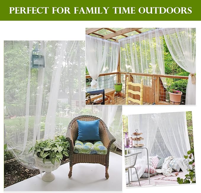 RYB HOME 2 Panels Garden Netting Size Adjustable Porch Screen Mesh Outdoor - Image 2