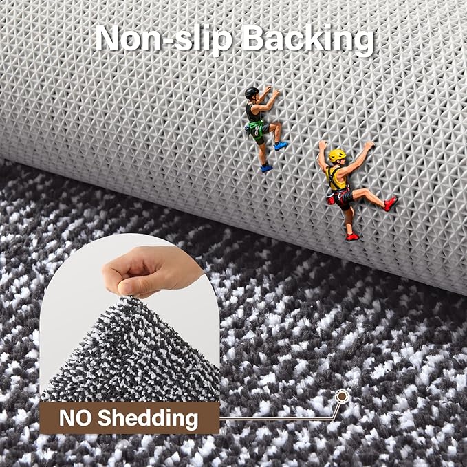 48x24 Long Bathroom Rugs Washable Non Slip, Dark Grey Bath Mat for Bathroom Floor Tub, Soft Absorbent Quick Dry Mats for Shower, Bathtub,Home Decor