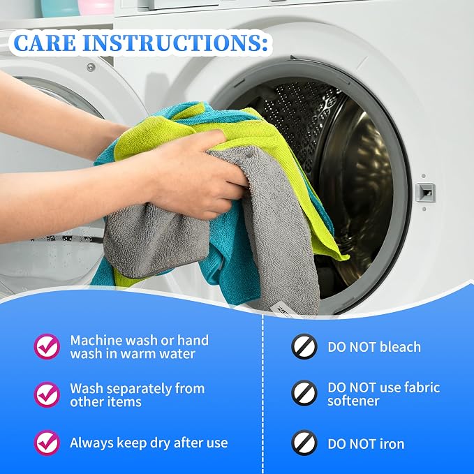 FIXSMITH Shop Towels-800 Pack, 12 x 16 in Microfiber Cleaning Cloth, Highly - Image 7
