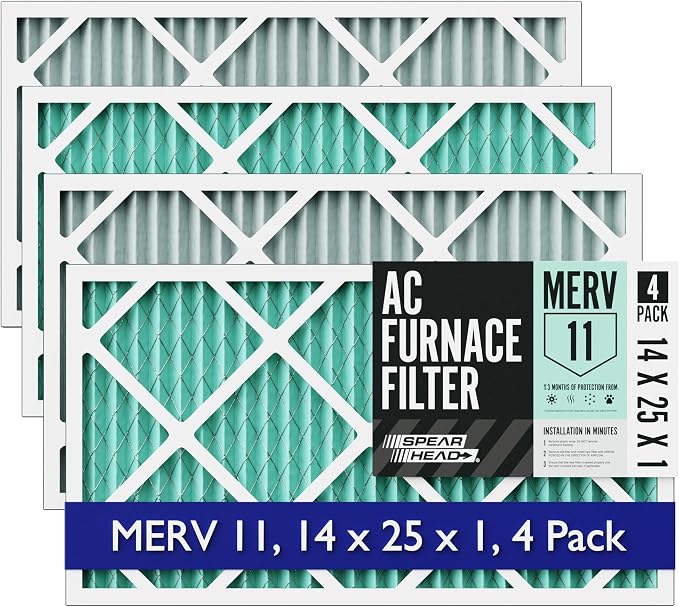 Spearhead MERV 11+ EPA-Registered Odor Defense HVAC AC Furnace Filter w/Rigid by SPEARHEAD