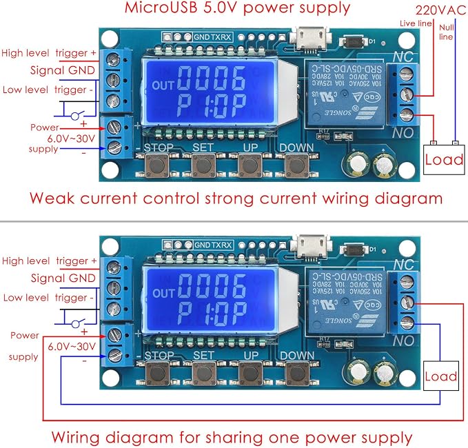 DROK Timer Relay - 5V/12V/24V Time Delay Relay Switch Delay-Off Cycle Timer - Image 3