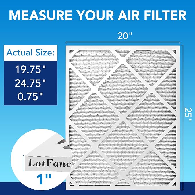 LotFancy 20x25x1 Air Filter MERV 13 4-Pack, Electrostatic Pleated HVAC Furnace - Image 2