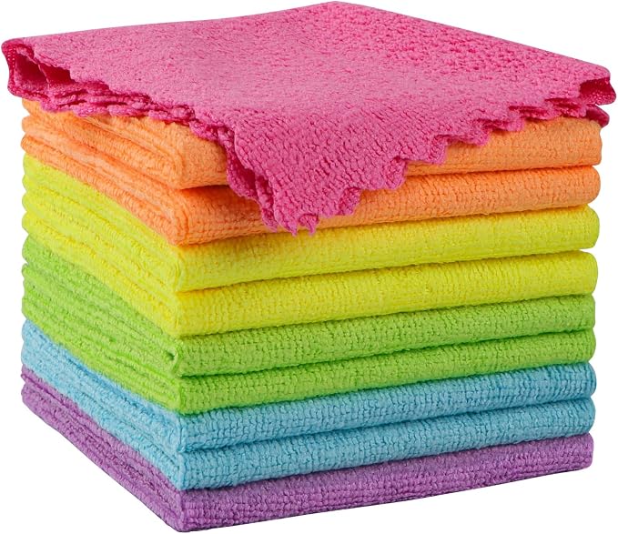 Orighty Microfiber Cleaning Cloth, 10 Pack Highly Absorbent Cleaning Rags by AllRightinOrighty
