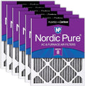 Nordic Pure 12x12x1 Pleated MERV 8 Plus Carbon Air Filters 6 Pack | Actual by NordicPure