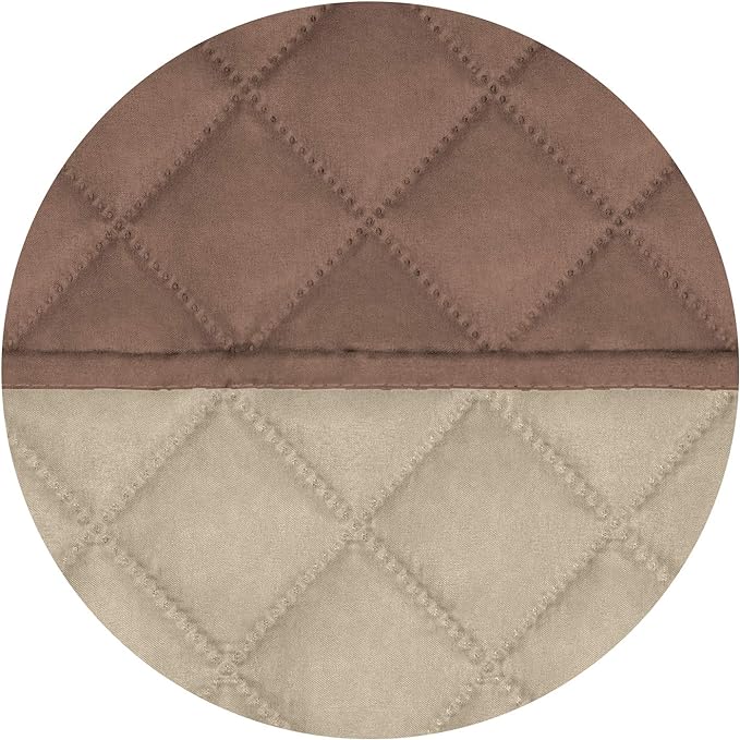 PureFit Reversible Quilted Sofa Cover, Water Resistant Slipcover Furniture Protector, Washable Couch Cover with Non Slip Foam and Elastic Straps for Kids, Dogs, Pets (Large, Brown/Beige)