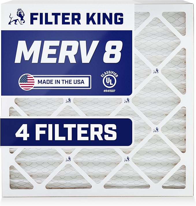 Filter King 40x66.5x1 Air Filter | 4-PACK | MERV 8 HVAC Pleated A/C Furnace by FilterKing