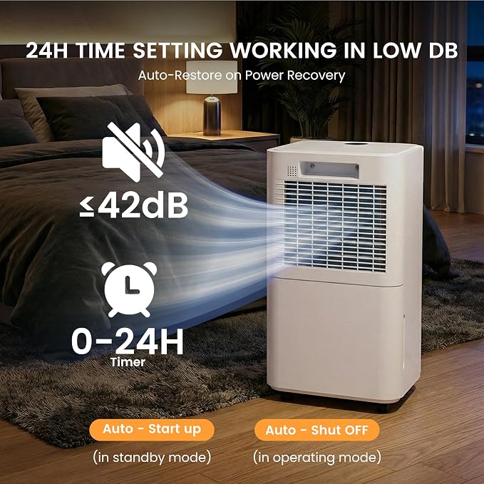 30Pints Dehumidifier with Drain Hose, 000 Sq.Ft Dehumidifier - Image 9