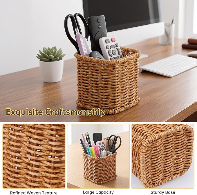 NiHome Oatmeal Square Remote Control Holder – Universal Organizer - Image 4