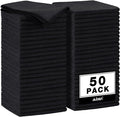 AIDEA Microfiber Cleaning Cloth Black 50PK, Microfiber Towels by AIDEAHOME
