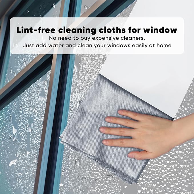 HOMEXCEL Microfiber Glass Cleaning Cloths 6 PK, Lint Free Streak Free, Reusable - Image 2
