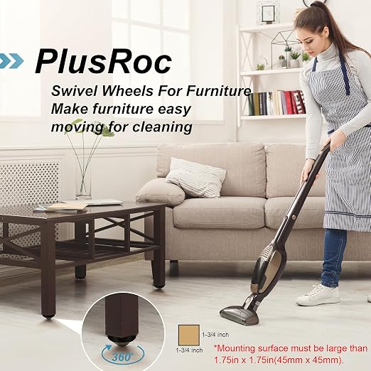 PlusRoc 4 Pack Anti-Rust Wheels Stainless Steel Self Adhesive Caster Wheels - Image 5