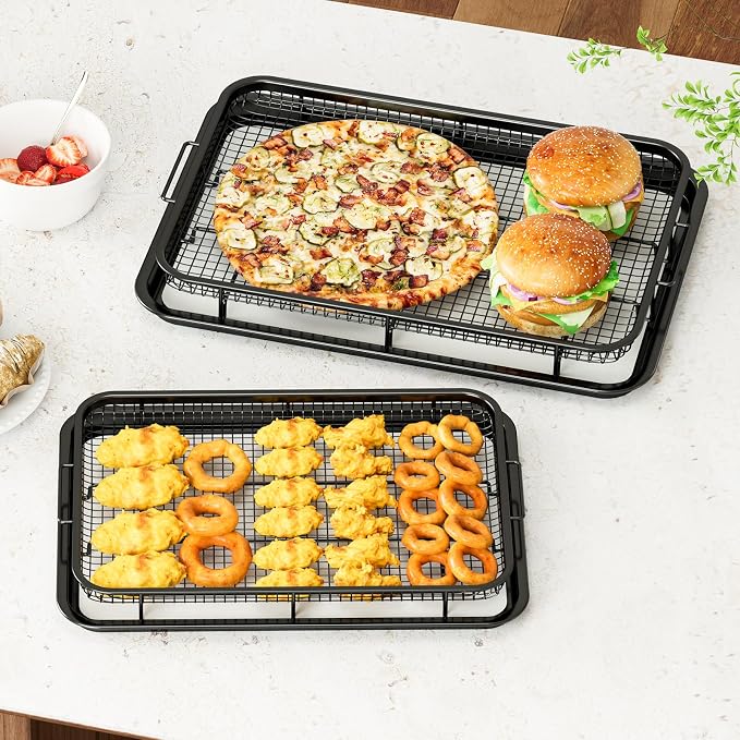 Air Fryer Basket for Oven, 2 Set Air Fryer Basket and Tray Set - Image 9