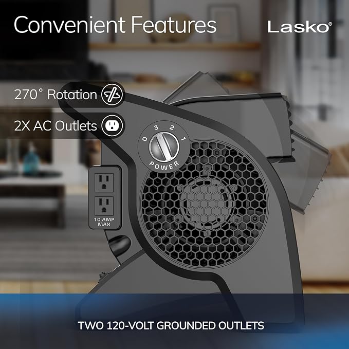 Lasko High Velocity Fan, 375 CFM, Professional Utility Pivoting Blower Fan - Image 4
