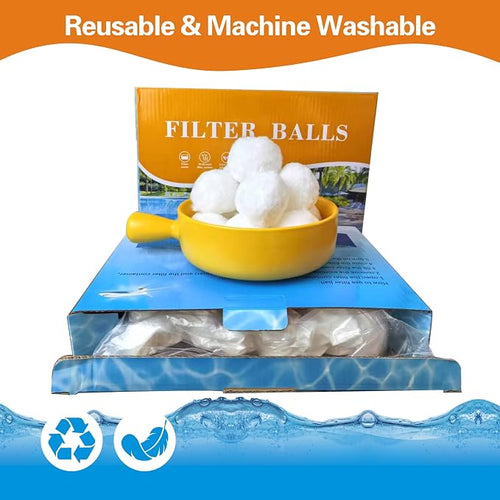 1.5 lbs Pool Filter Balls for Sand Filter, Reusable Pool Sand Filter Balls - Image 2