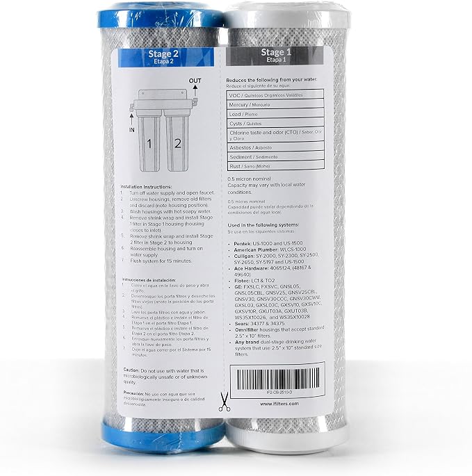 Smart Pack Dual-Stage Under-Sink Water Filter Replacement – 5 & 0.5-Micron CTO - Image 3