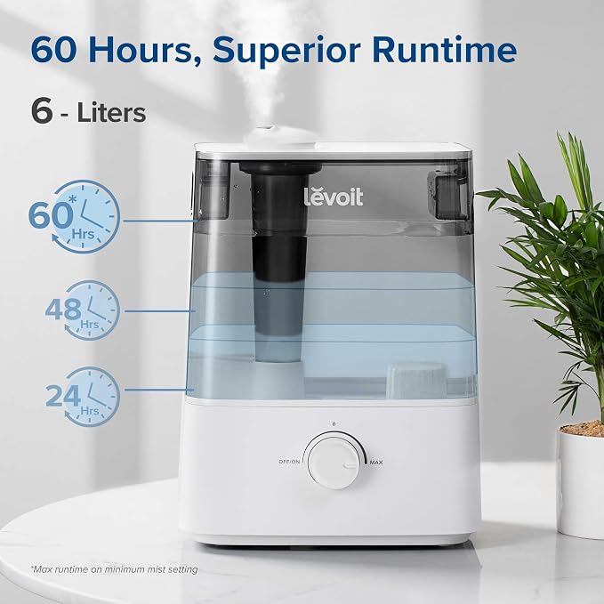 Levoit Classic300 Ultrasonic Top Fill Humidifier, Extra Large 6L Tank, 60H | - Image 2