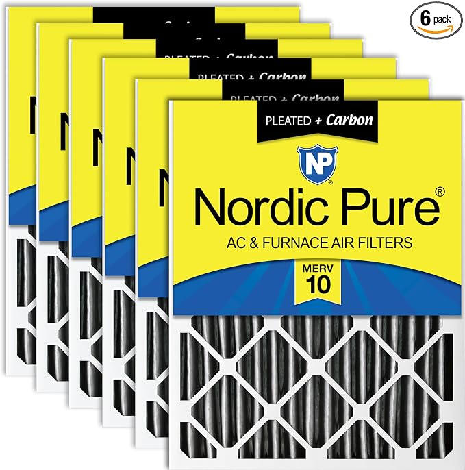 Nordic Pure 18x24x4 Furnace Air Filters MERV 10 Plus Carbon 6 Pack by NordicPure