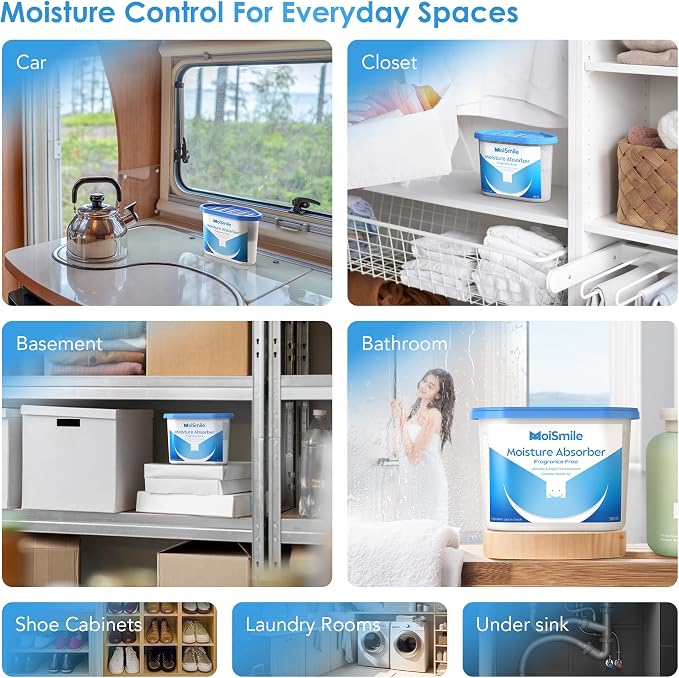 Moisture Absorbers, Fast Acting Humidity Absorber & Odor Eliminator, Long - Image 8