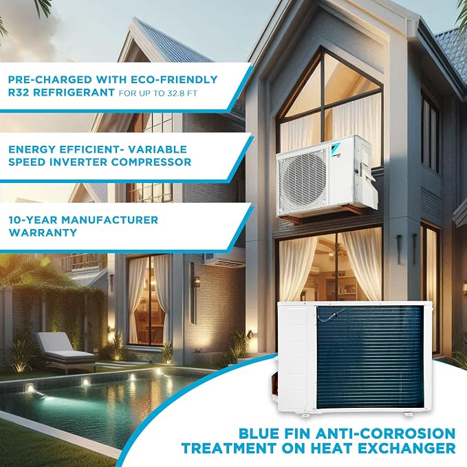 Daikin 24, 000 Btu 18 SEER2 Ductless Mini-Split Wall Mount Heat Pump Air - Image 4