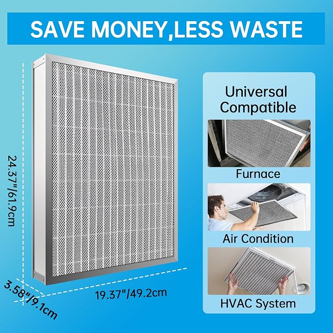 UBeesize 20x25x4 Air Filter – Fits 20x25x4 Slots, Actual Size: 19.37x24.37x3.58" - Image 2