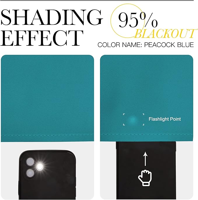 NICETOWN Peacock Blue Blackout Curtains Panels for Window, Thermal Insulated Rod Pocket Blackout Drapes/Draperies for Living Room (2 Panels, W34 x L84 inches)