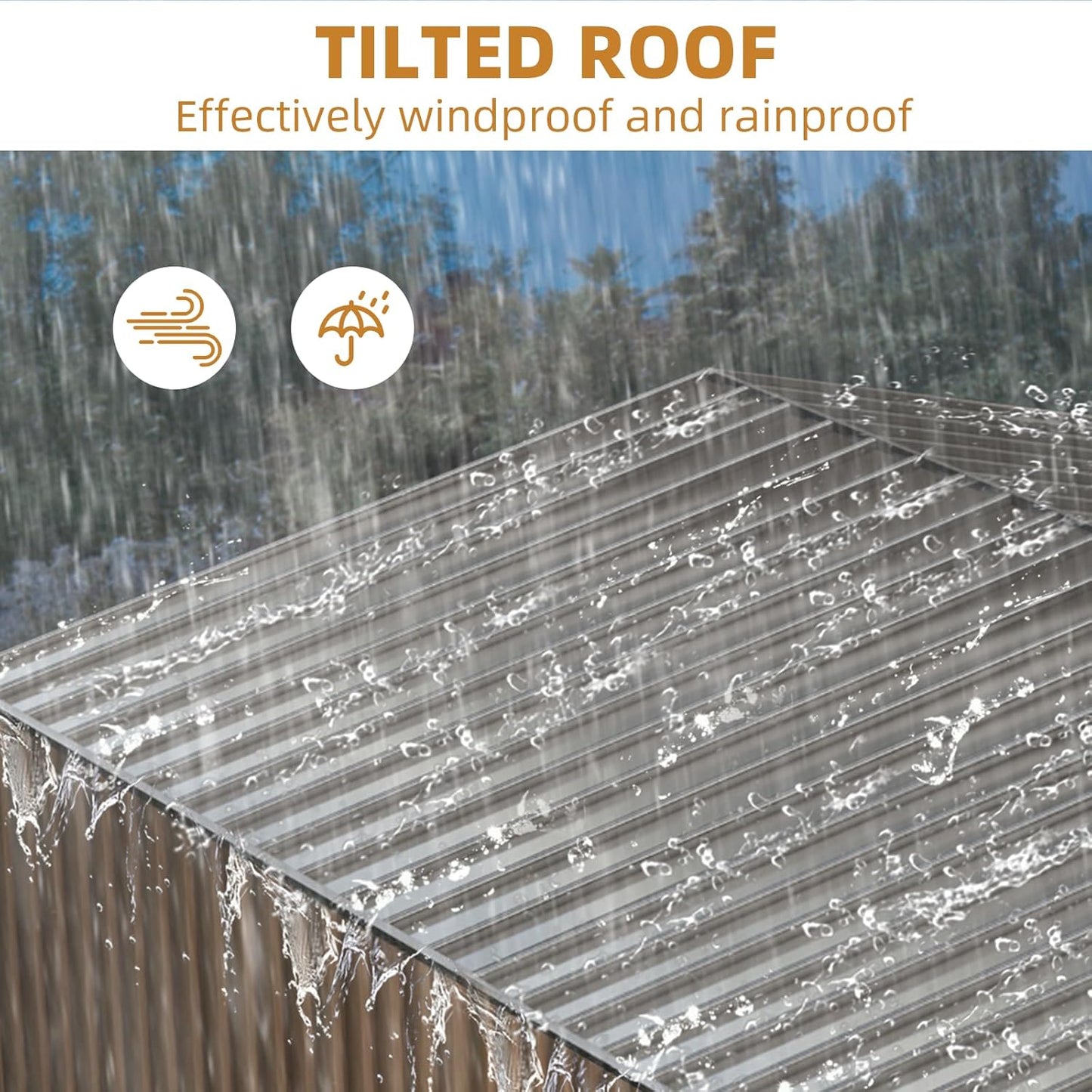 10x10FT Outdoor Metal Storage Shed, Lockable Weatherproof Garden Shed for Tools & Equipment, Durable Galvanized Steel with Sloping Roof & Ventilation, Ideal for Backyard, Patio & Garage Storage, Brown