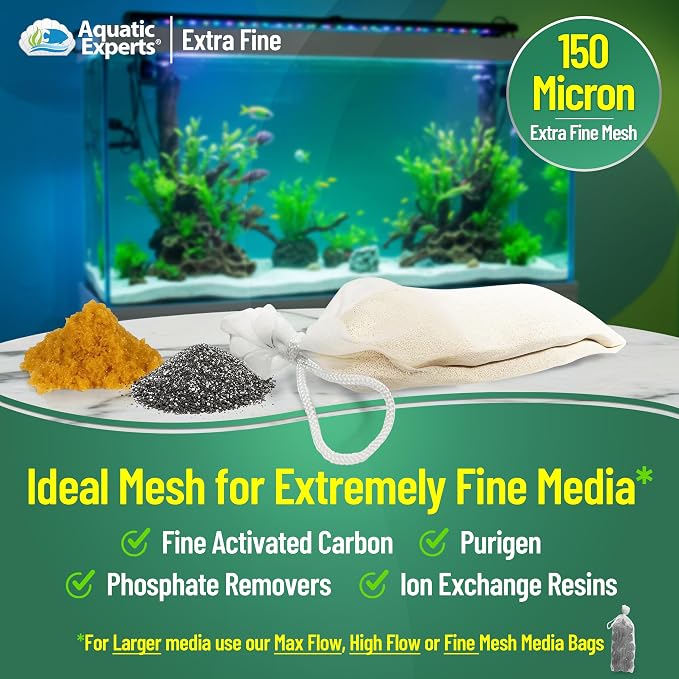 Aquatic Experts Extra Fine Aquarium Media Bag, Durable Drawstring Bags - Image 3