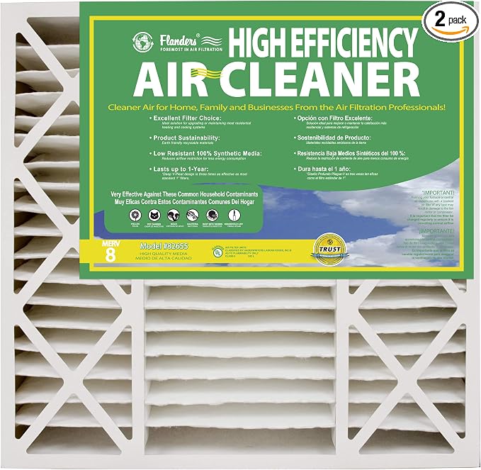 Flanders PrecisionAire 82655.052020 20 by 5 Air Cleaner Merv 8 Air Filter by Flanders