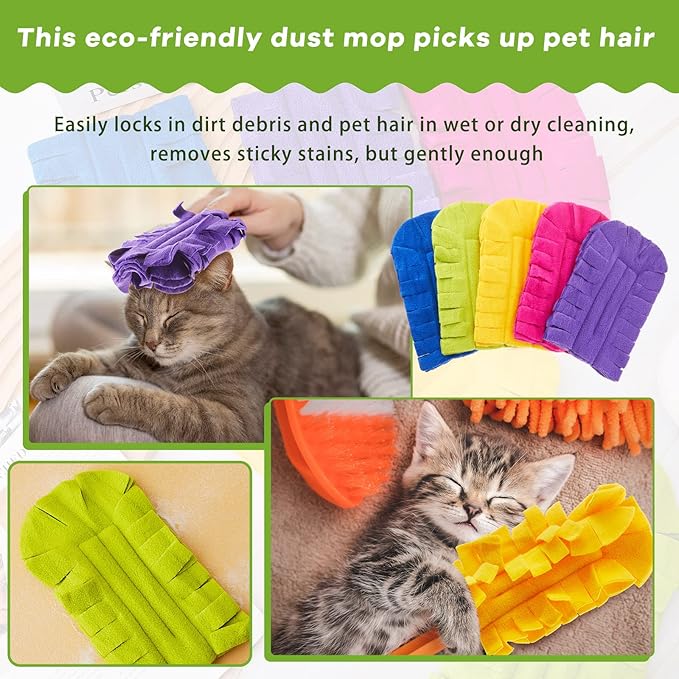 Zubebe 12 Pcs Duster Refill Reusable Fleece Duster Refills Feather Flat Dusters - Image 4