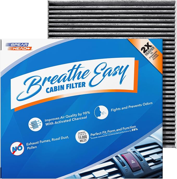 Spearhead Odor Defense Breathe Easy AC & Heater Cabin Filter | Fits 2011-2025 by SPEARHEAD