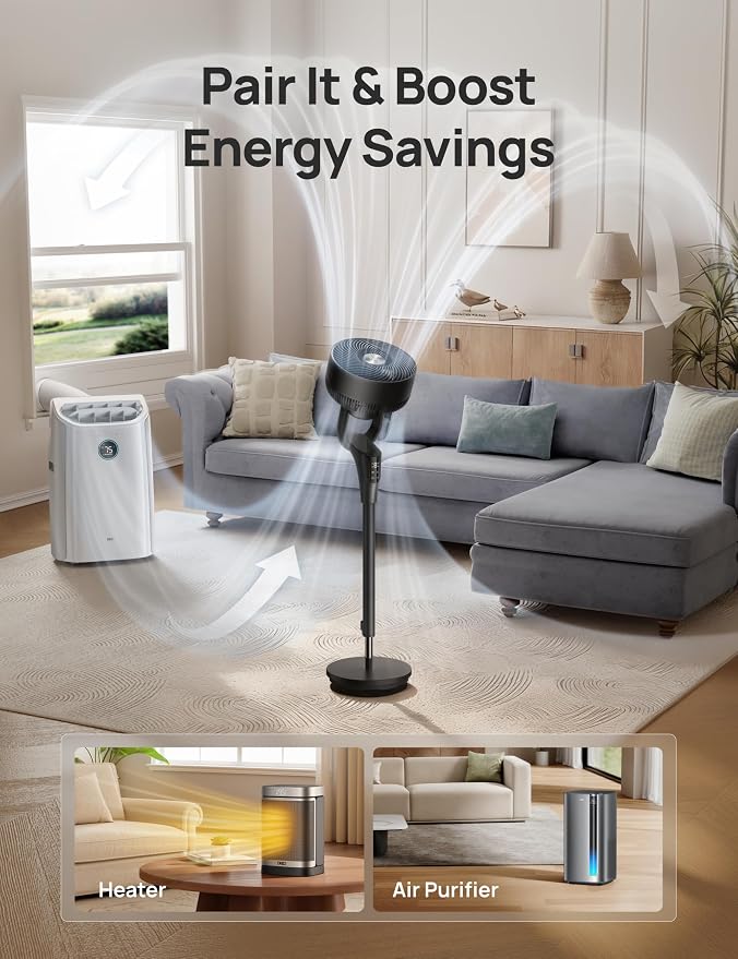 DREO Fan for Bedroom, 2026 Upgraded, 90ft Airflow, 20dB Quiet Fan, 90° - Image 7
