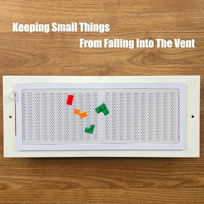 White Floor Register Vent Screen Cover 4"x12" Magnetic - Image 4